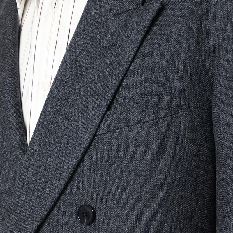 Dries Van Noten Grey Double-breasted Wool Coat In Gray