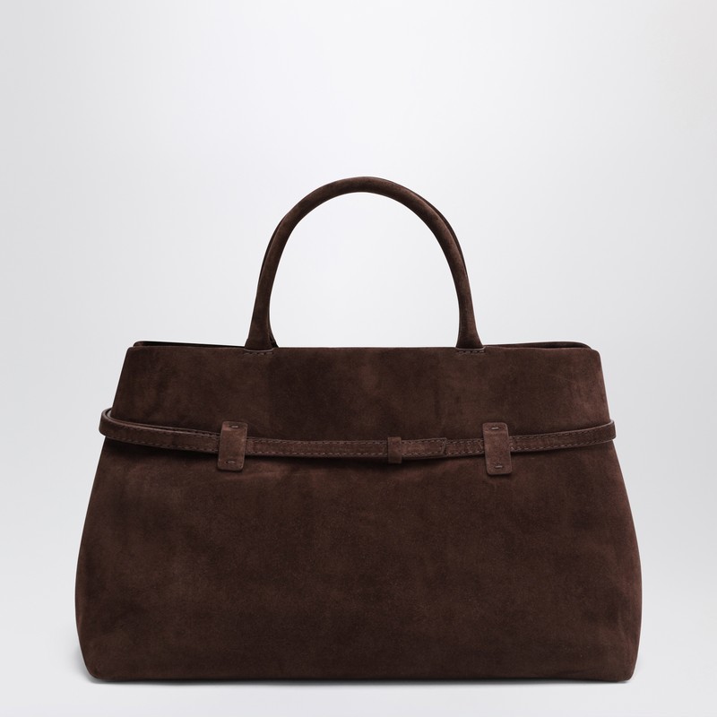 Manu Atelier Structured Tote Buckle Detail Bag In Brown