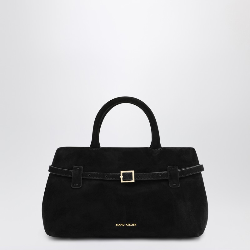 Manu Atelier 35 Structured Top Handle Tote Bag In Black