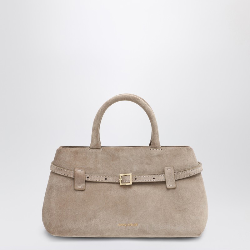 Manu Atelier Le Cambon 25 Cork Bag In Suede In Brown