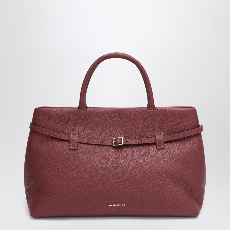 Manu Atelier Le Cambon 35 Burgundy Bag In Suede In Burgundy