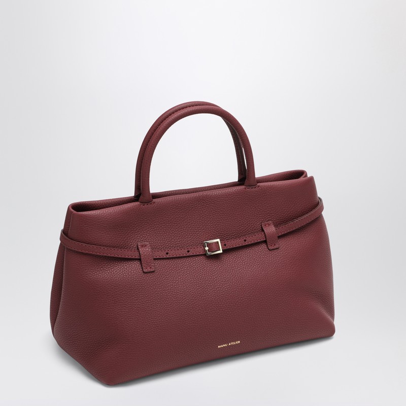 Manu Atelier Le Cambon 35 Burgundy Bag In Suede In Burgundy