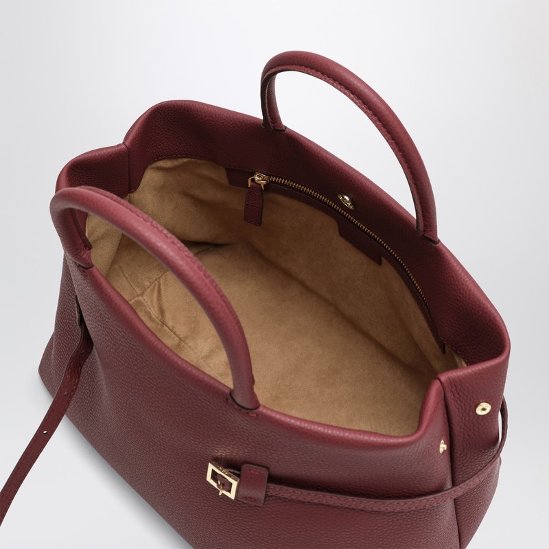 Manu Atelier Le Cambon 35 Burgundy Bag In Suede In Burgundy