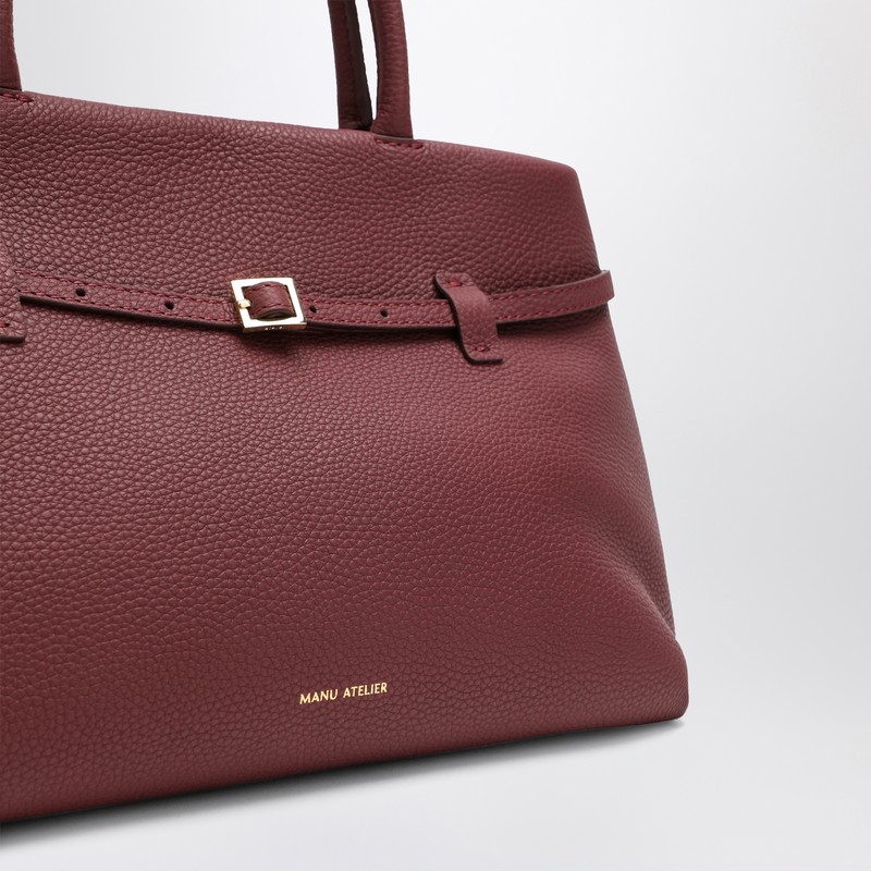 Manu Atelier Le Cambon 35 Burgundy Bag In Suede In Burgundy