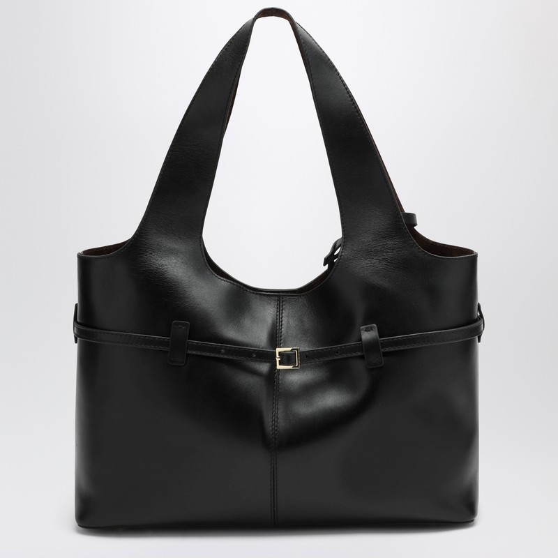 Manu Atelier Medium Shoulder Bag Cambon Rectangular Smooth Buckle Dual In Black