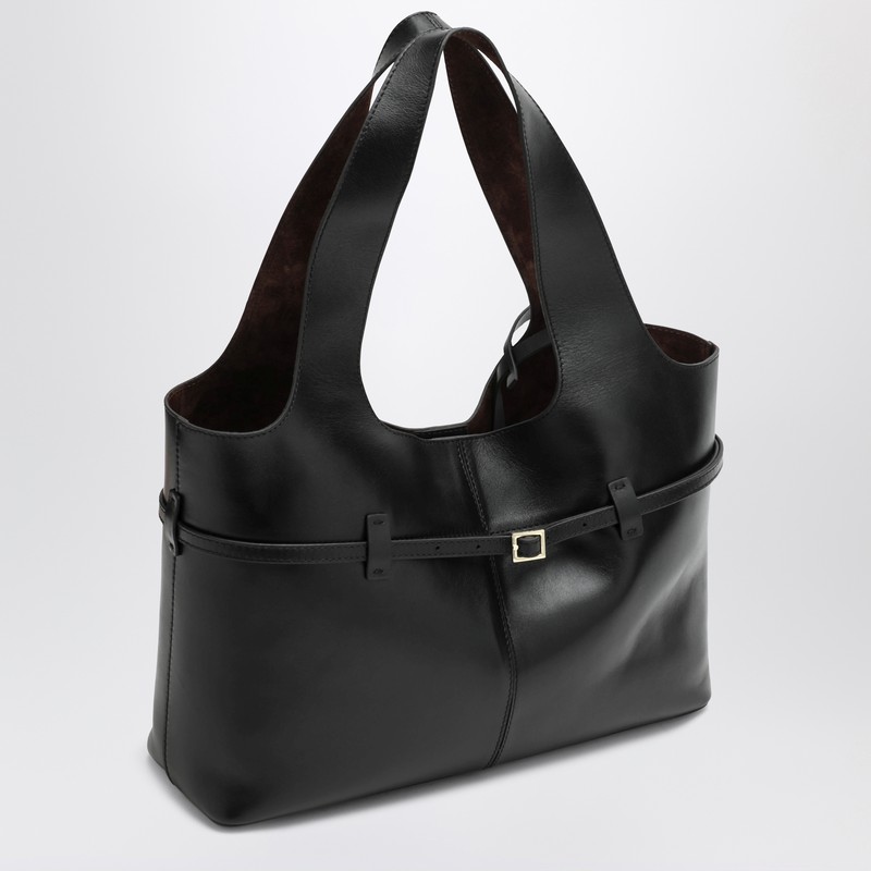 Manu Atelier Medium Shoulder Bag Cambon Rectangular Smooth Buckle Dual In Black