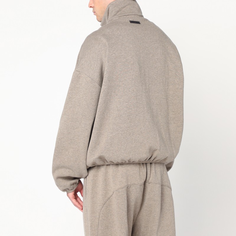 Essentials Grey Brushed Cotton Sweatshirt In Blue