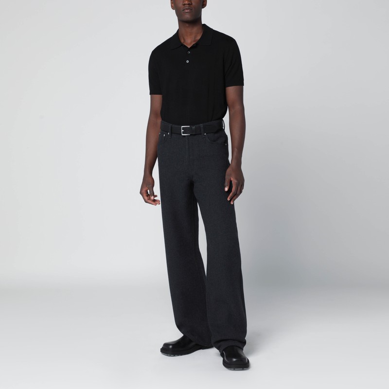 Dries Van Noten Dark Grey Straight Leg Jeans In Gray