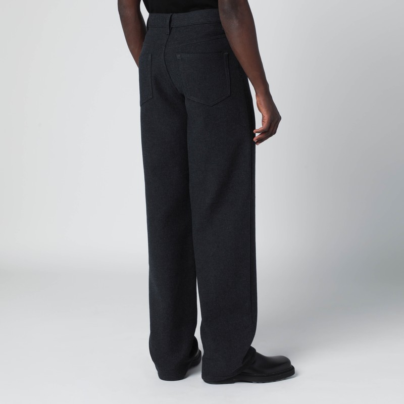 Dries Van Noten Dark Grey Straight Leg Jeans In Gray