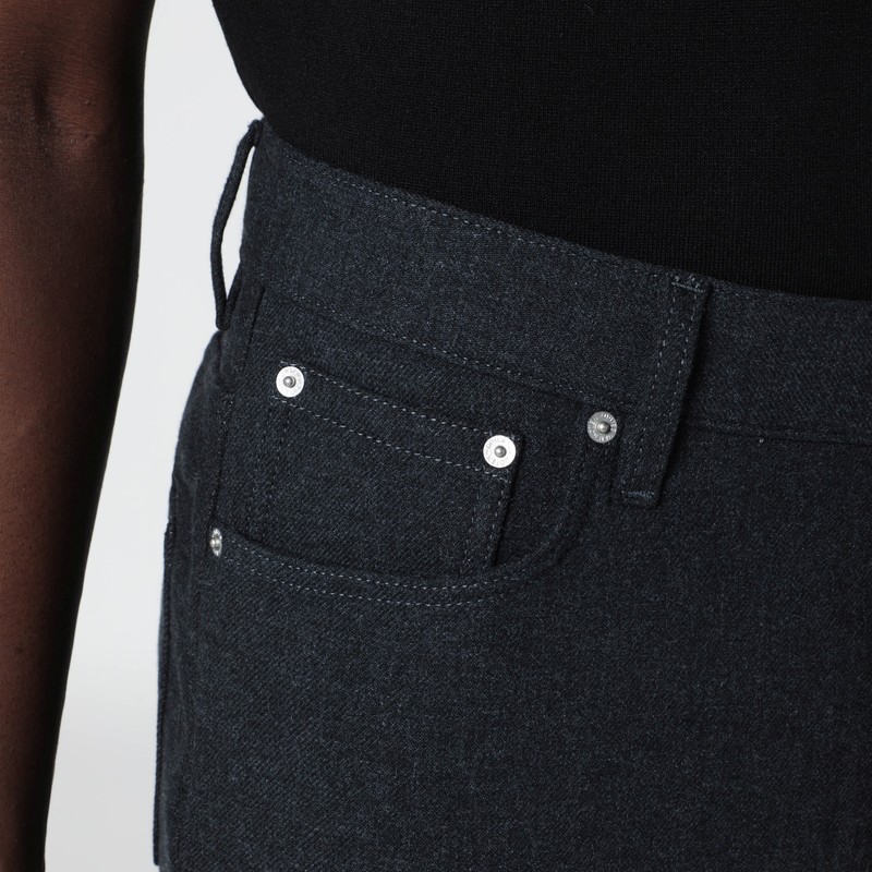 Dries Van Noten Dark Grey Straight Leg Jeans In Gray