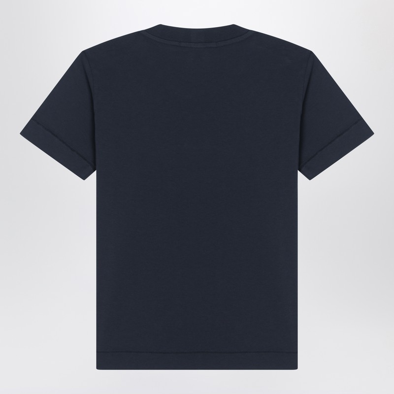 Stone Island Blue T-shirt For Boy With Logo In Blue