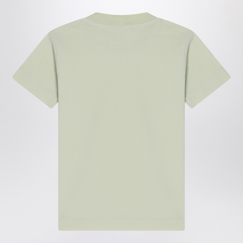 Stone Island Light Green T-shirt With Logo Patch In Green