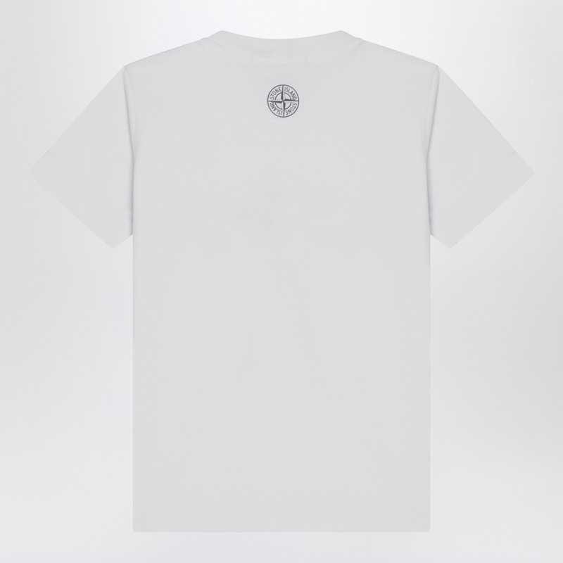 Stone Island White T-shirt With Logo Print In White