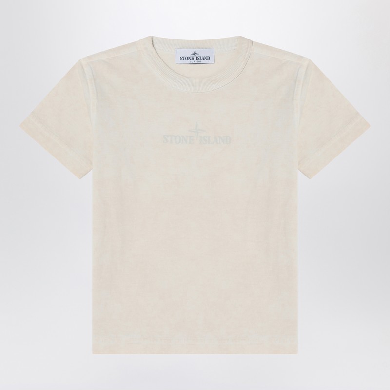 Sandy colour T-shirt with logo print