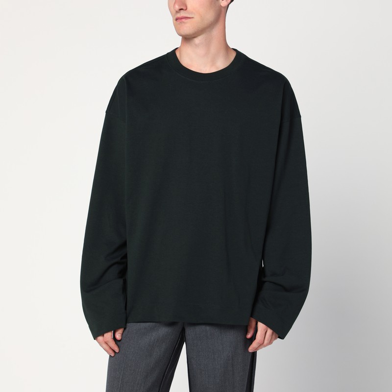 Bottle green cotton sweater - Dries Van Noten - Modalova