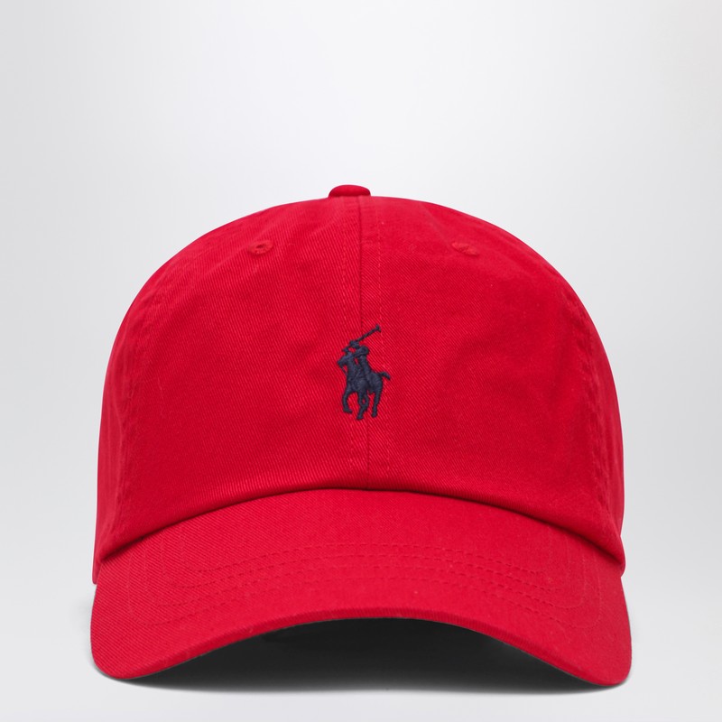Red baseball cap with logo