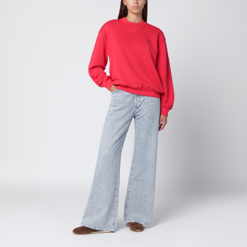 Polo Ralph Lauren Orange-red Cotton-blend Sweatshirt In Red