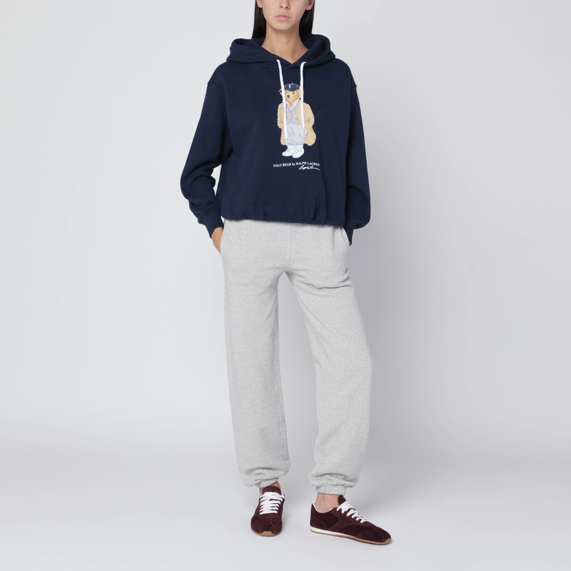 Polo Ralph Lauren Navy Blue Polo Bear Hoodie In Blue