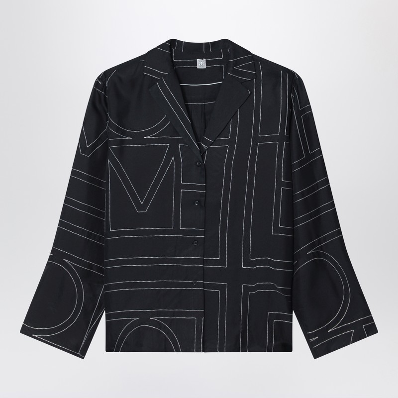 Totême Monogram Black Silk Shirt