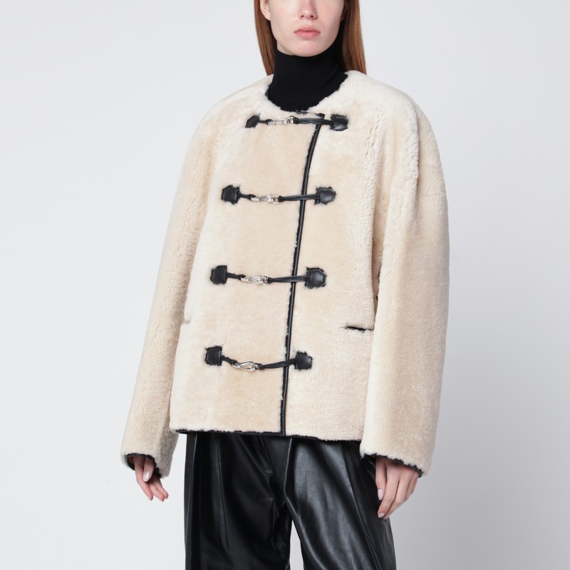 Black teddy shearling jacket