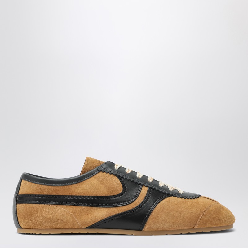 Sneaker in suede beige