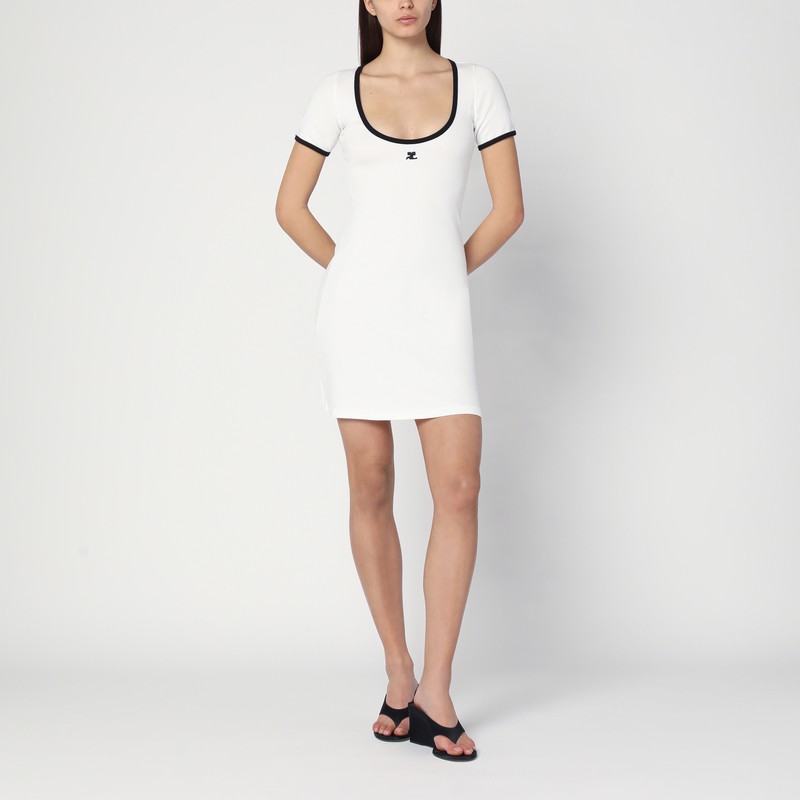 Black/white mini dress in cotton
