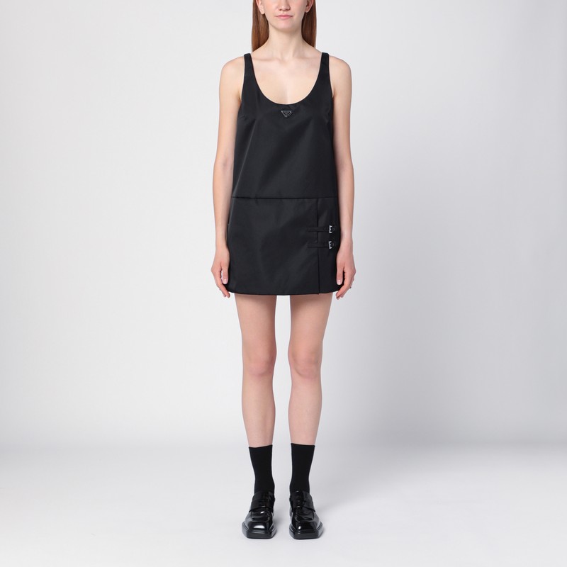 Prada Re-nylon Minidress Clothing In Black