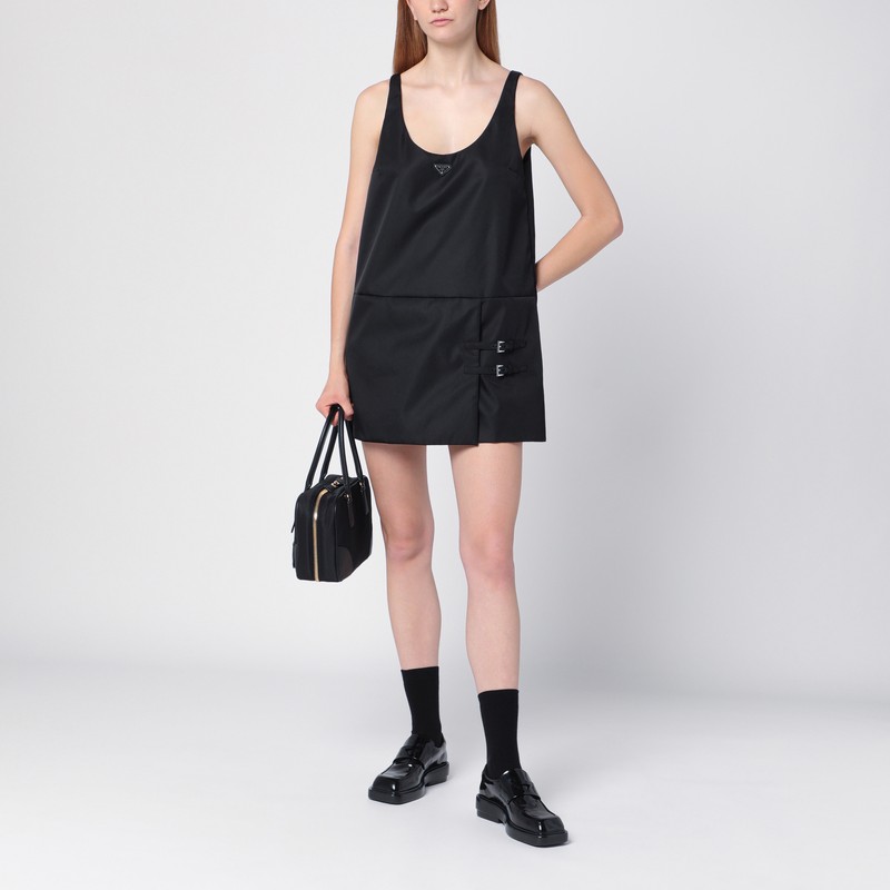 Prada Re-nylon Minidress Clothing In Black