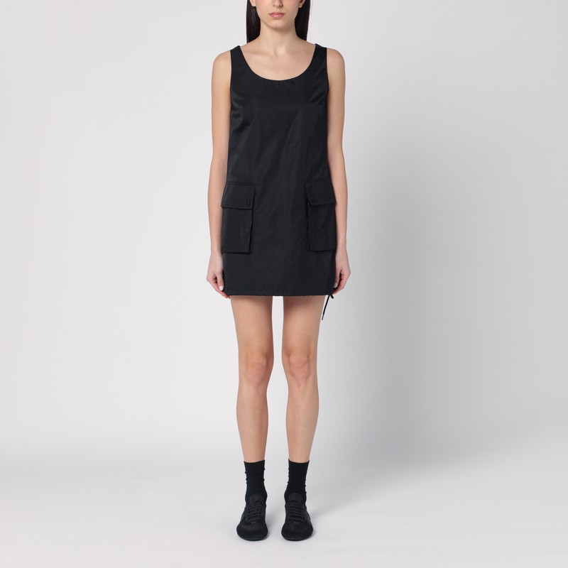 Short black dress in Re-Nylon