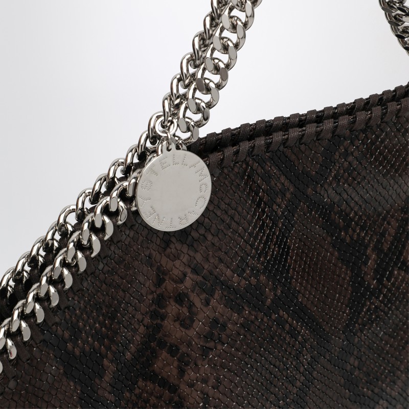 Stella Mccartney Falabella Tote Fold Over With Snake Print In Brown