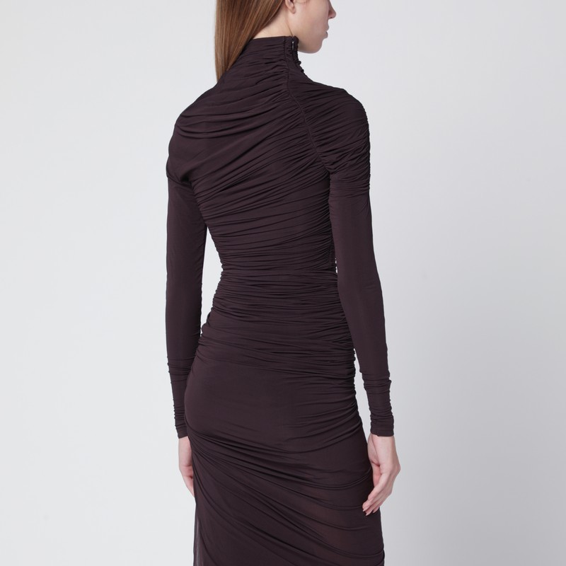 Francesco Murano Draped Body In Purple Stretch Jersey In Purple