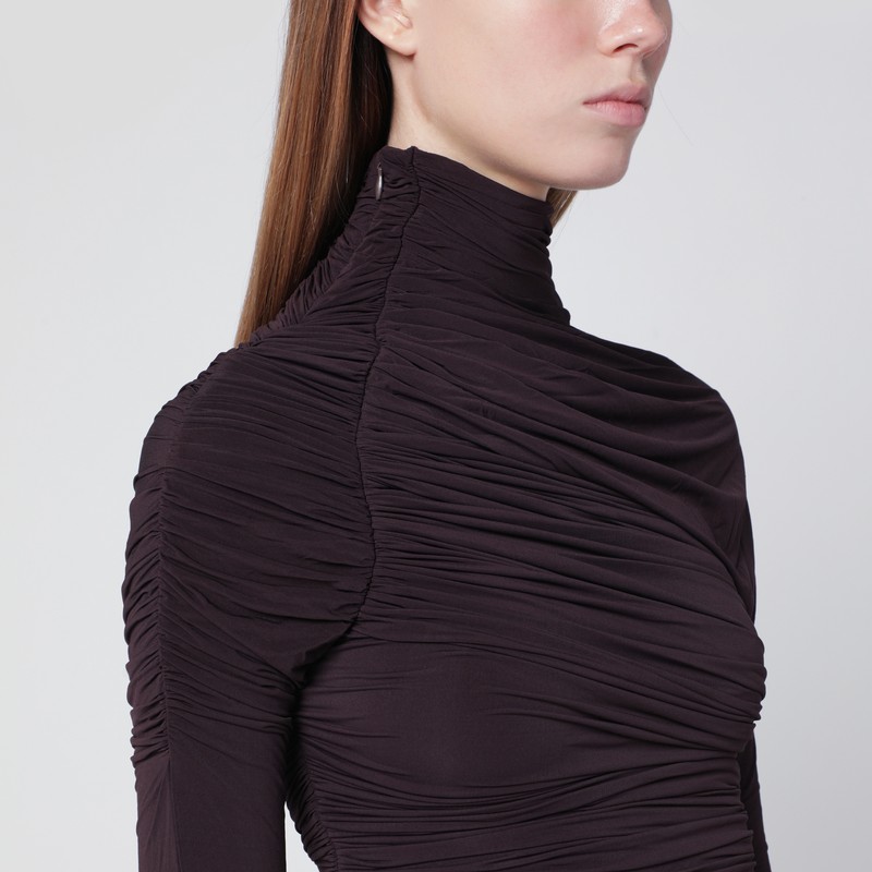 Francesco Murano Draped Body In Purple Stretch Jersey In Purple