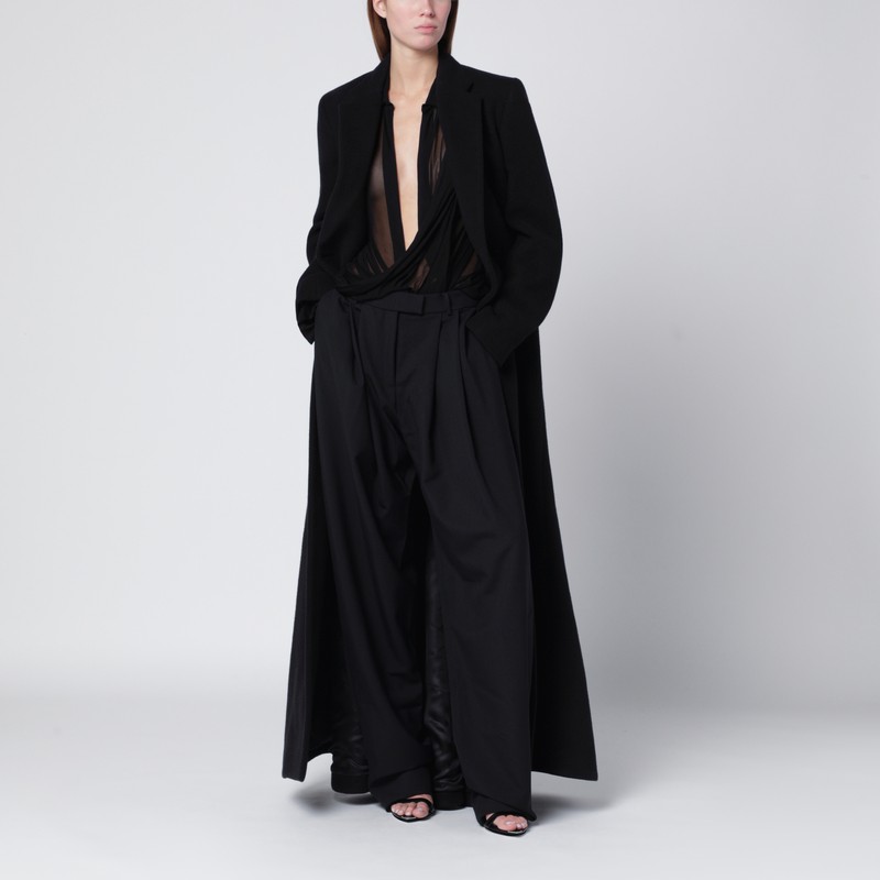 Francesco Murano Semi-transparent Black Blouse In Black