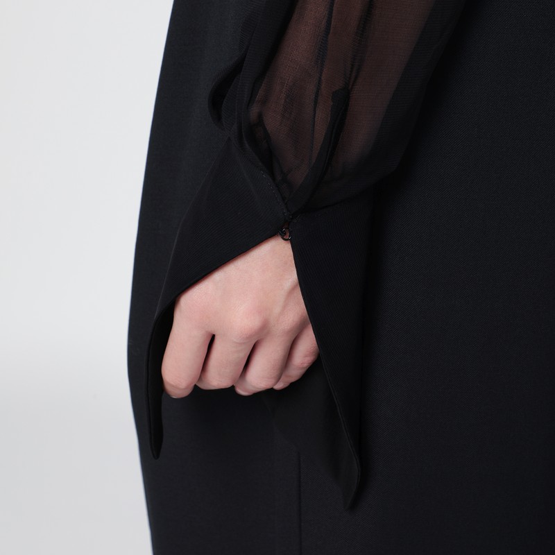 Francesco Murano Semi-transparent Black Blouse In Black