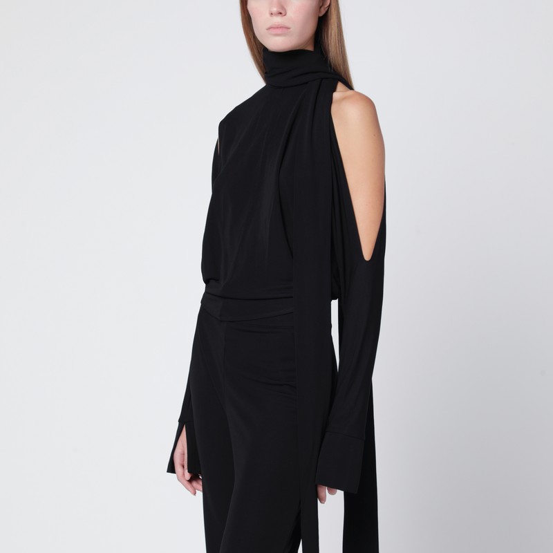 Black one-shoulder blouse