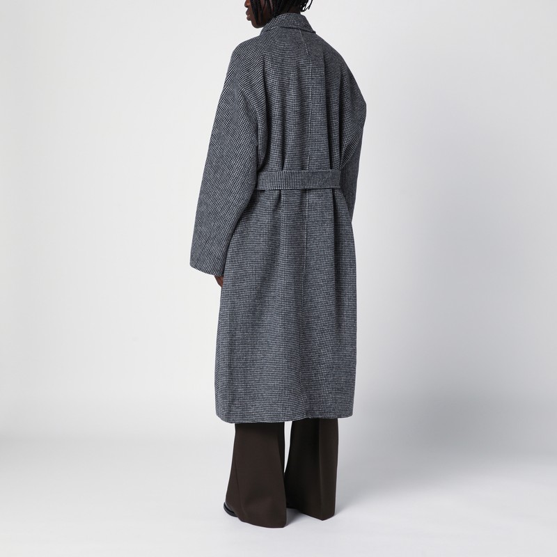New Amsterdam Surf Association Wool Blend Checked Coat In Grey