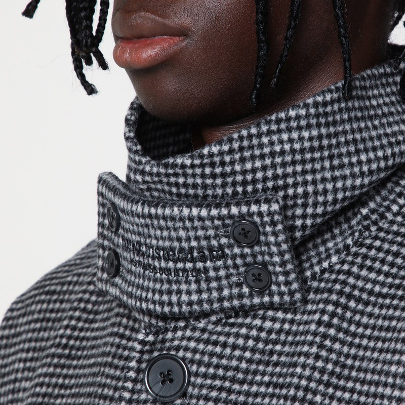 New Amsterdam Surf Association Wool Blend Checked Coat In Grey