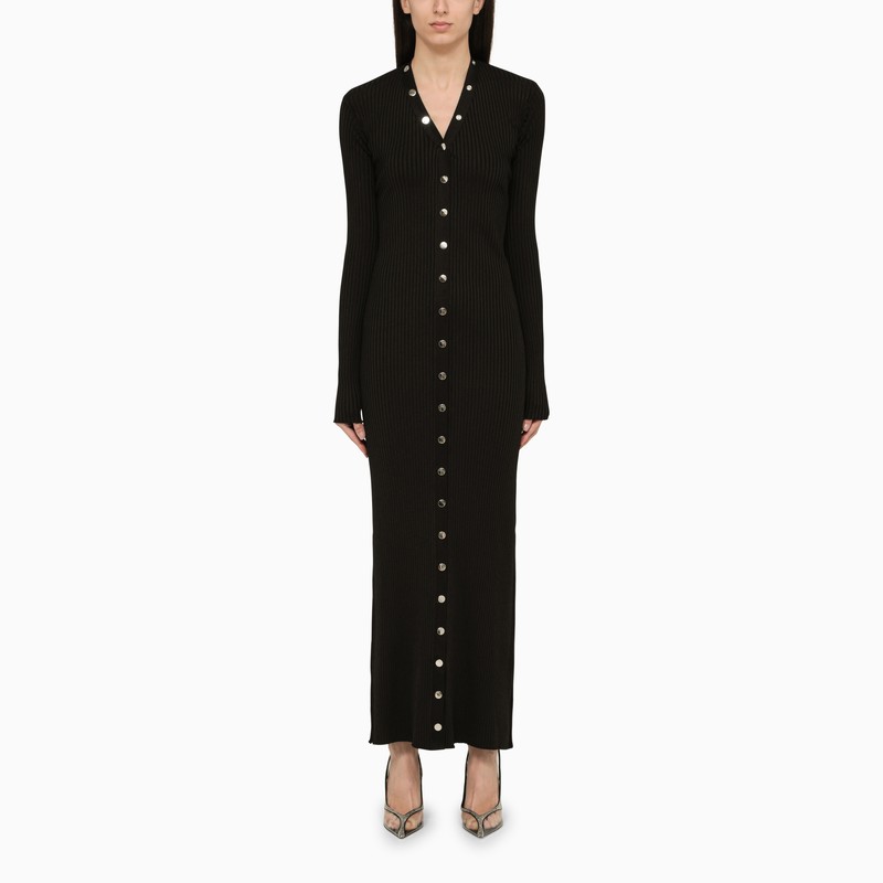 Black viscose long cardigan