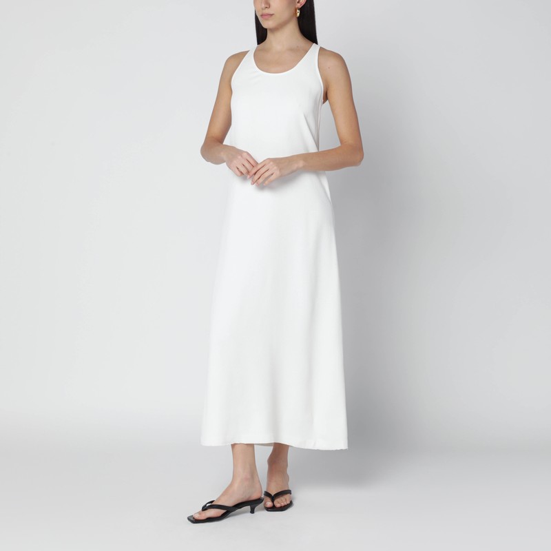 White sleeveless midi dress