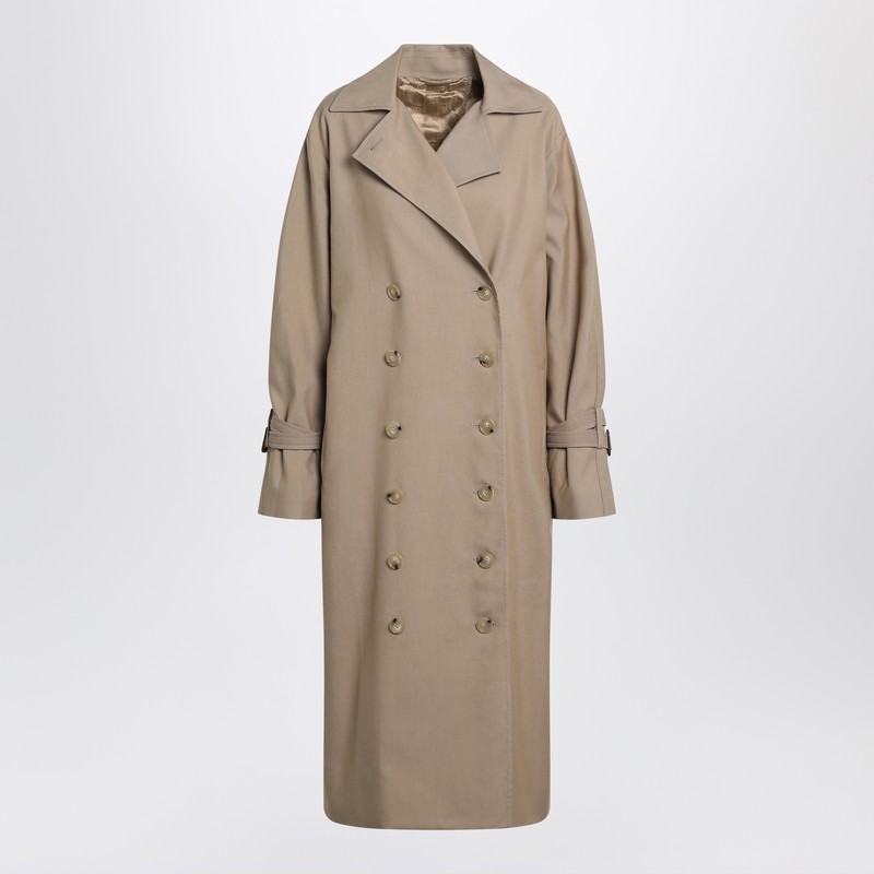 Totême Beige Cotton Blend Double-breasted Trench Coat In Sand