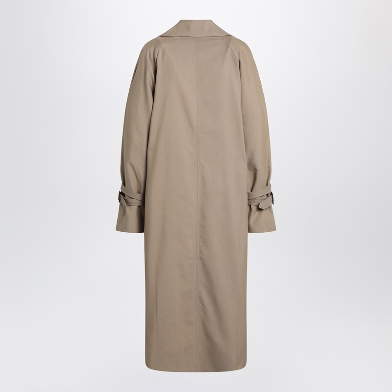 Totême Beige Cotton Blend Double-breasted Trench Coat In Sand