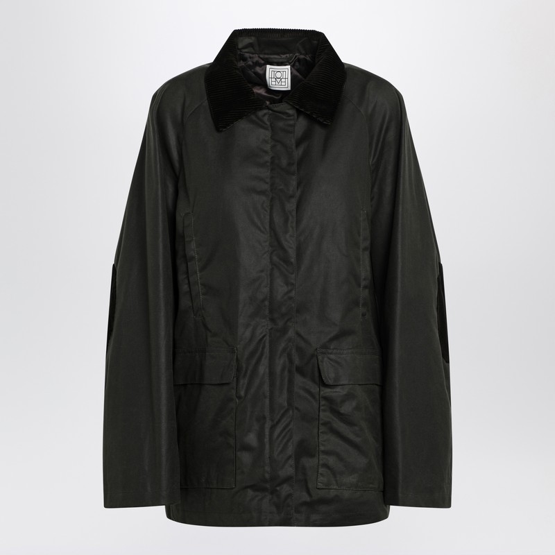 Totême Forest Green Waxed Cotton Country Jacket