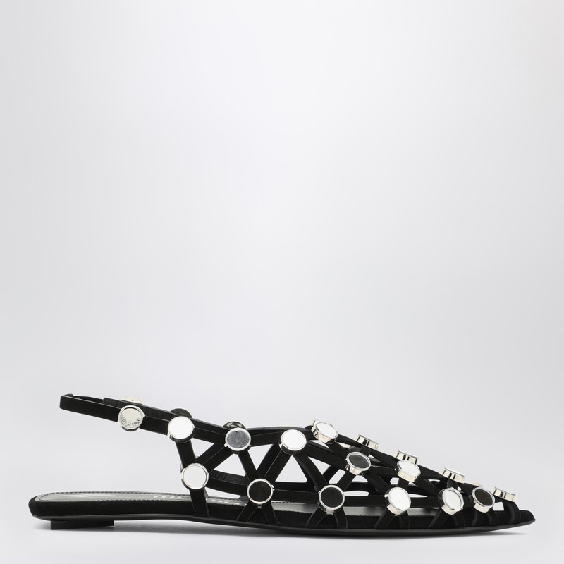 Attico Grid Ballerina In Black