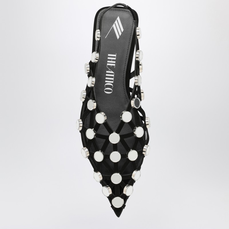Attico Grid Ballerina In Black