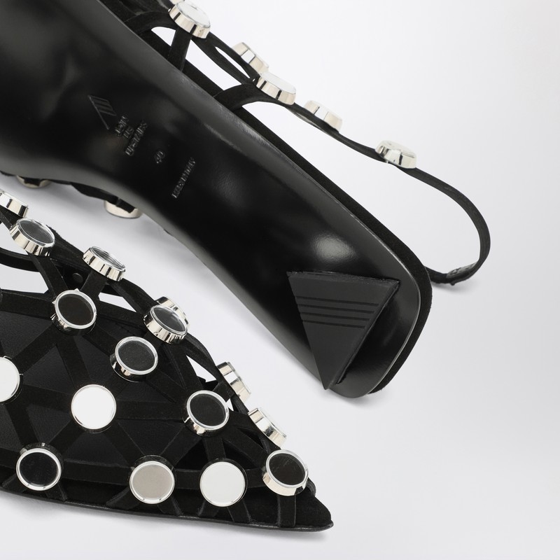 Attico Grid Ballerina In Black