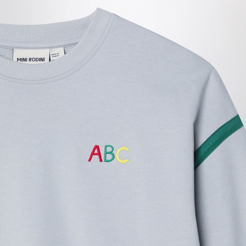 Mini Rodini Grey Sweatshirt In Organic Cotton In Green