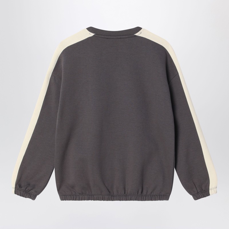 Mini Rodini Grey Sweatshirt In Organic Cotton In Green