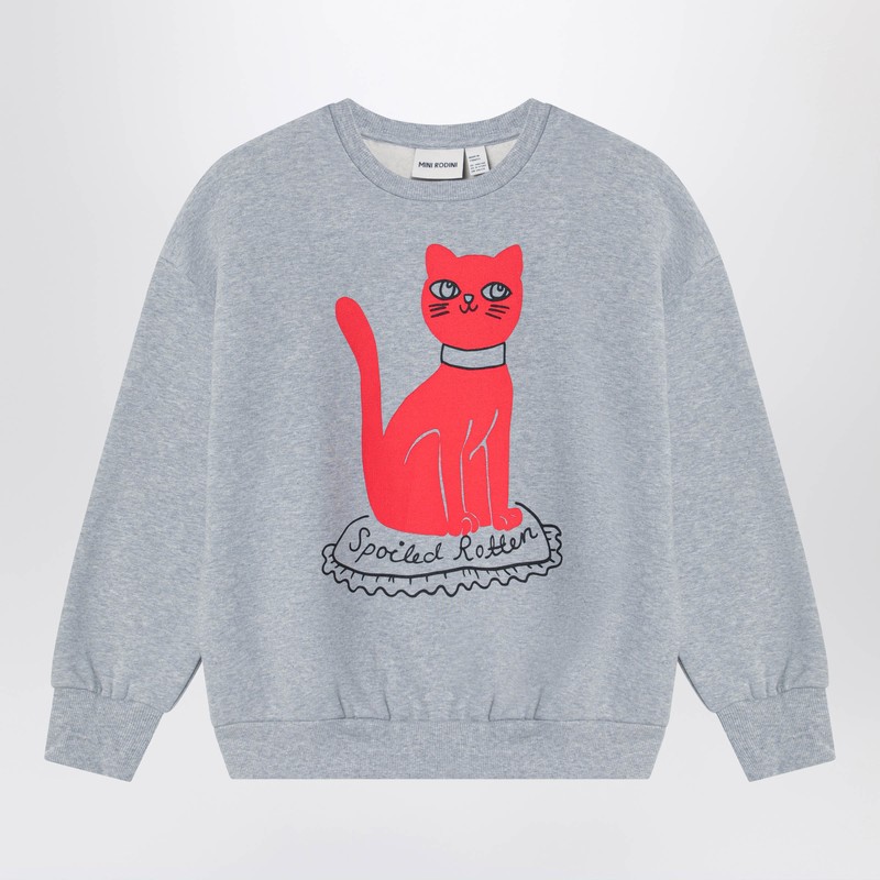 Mini Rodini Grey T-shirt In Organic Cotton In Grey