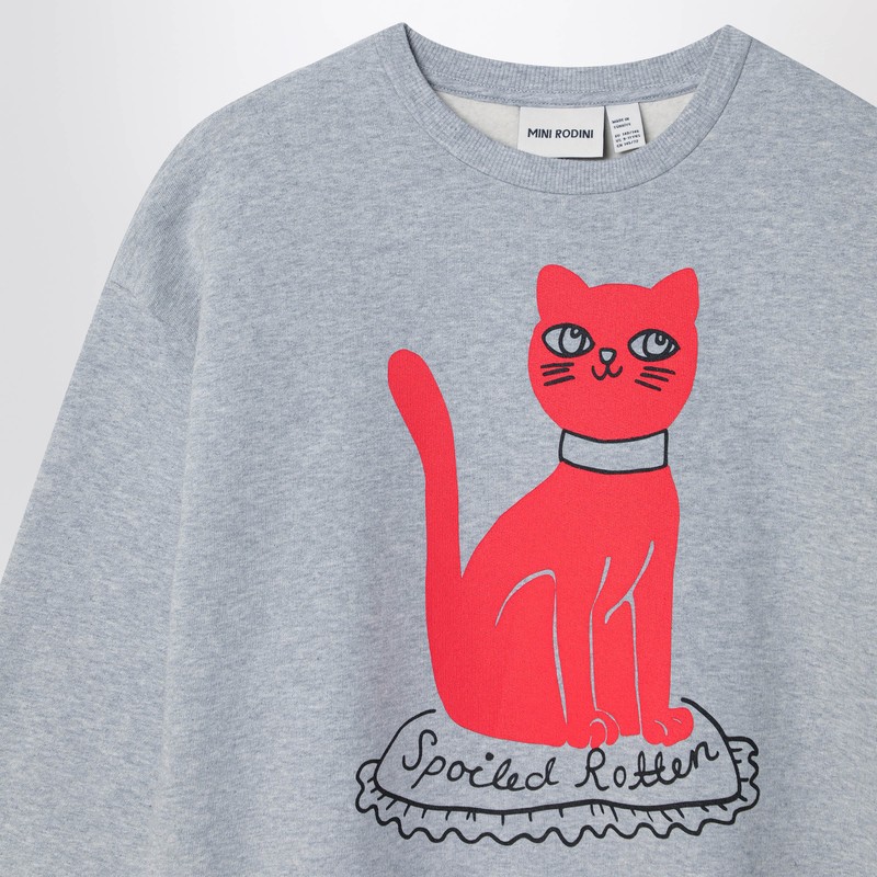 Mini Rodini Grey T-shirt In Organic Cotton In Grey