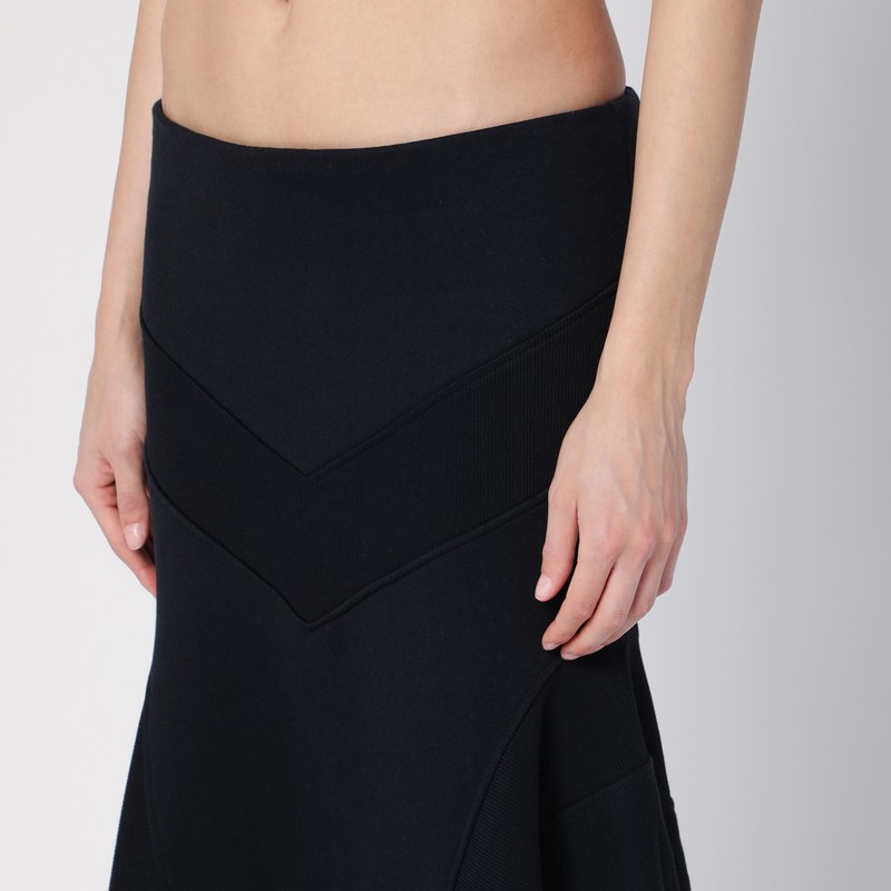 Attico Asymmetric Midi Skirt In Black
